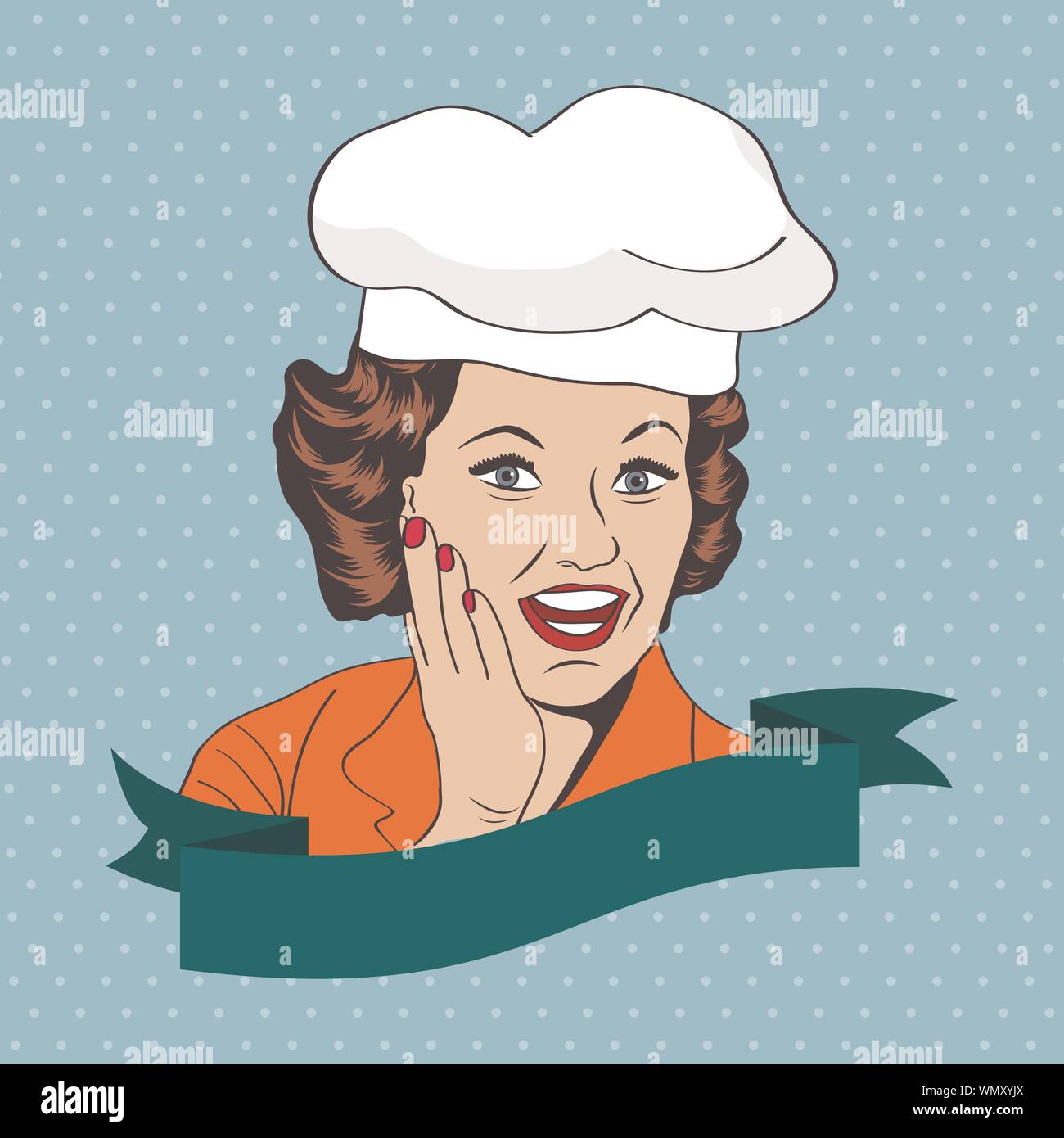 Frau Koch, Retro-Abbildung Stock Vektor