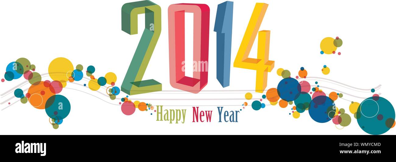 Glückliches neues Jahr 2014 Banner-Vektor-illustration Stock Vektor