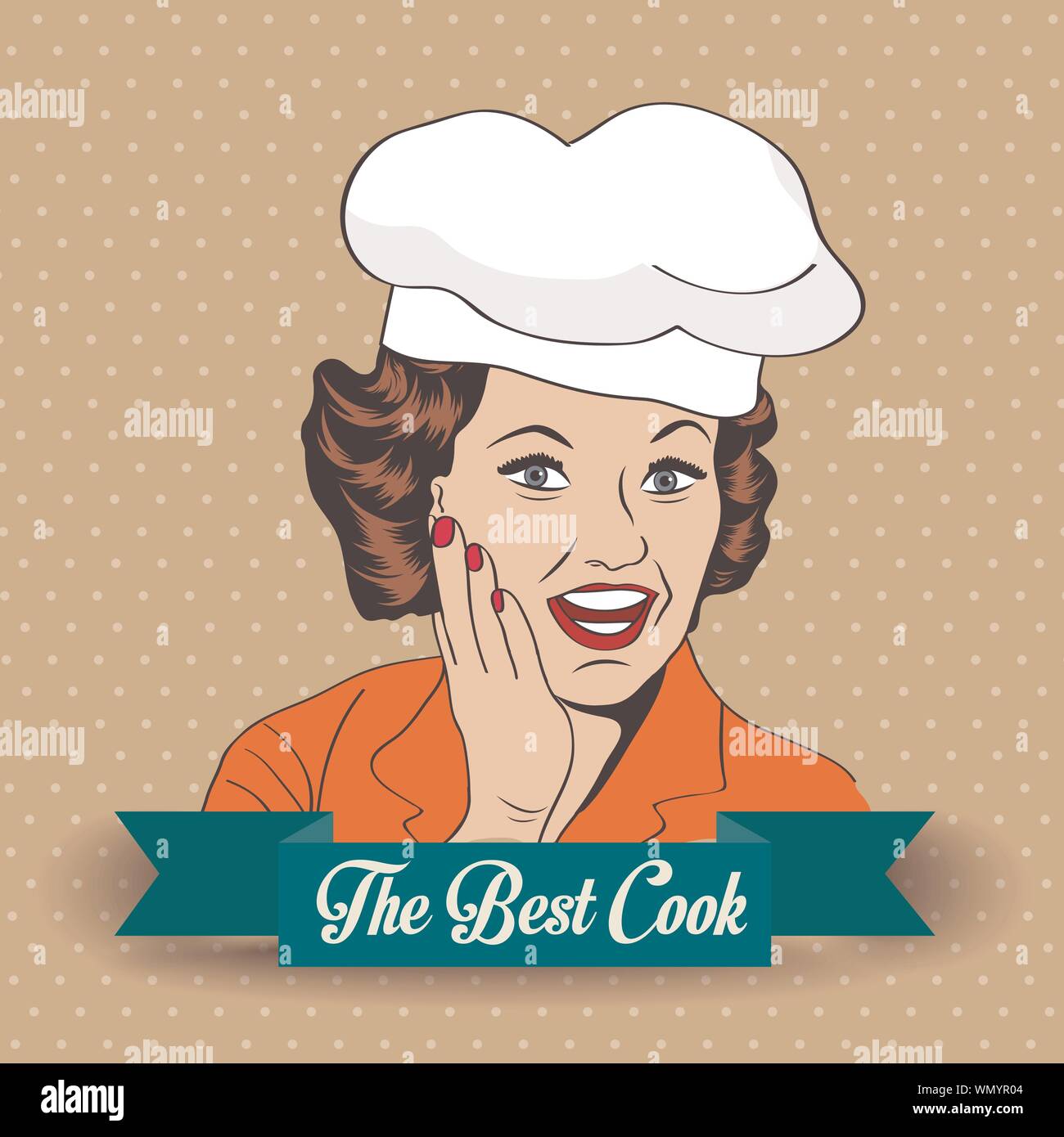 Frau Koch, Retro-Abbildung Stock Vektor