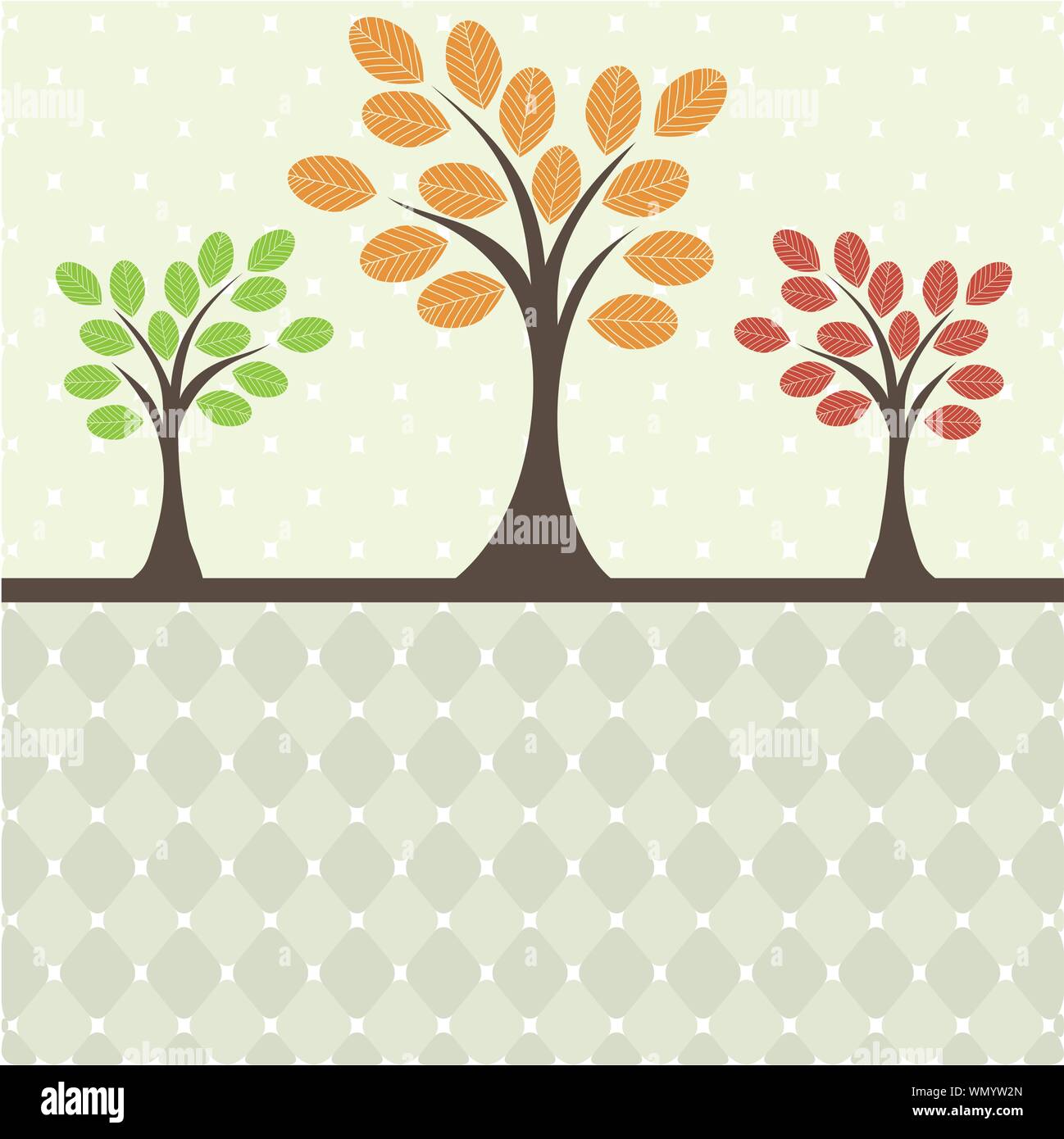 Retro-Baum. Vektor-illustration Stock Vektor