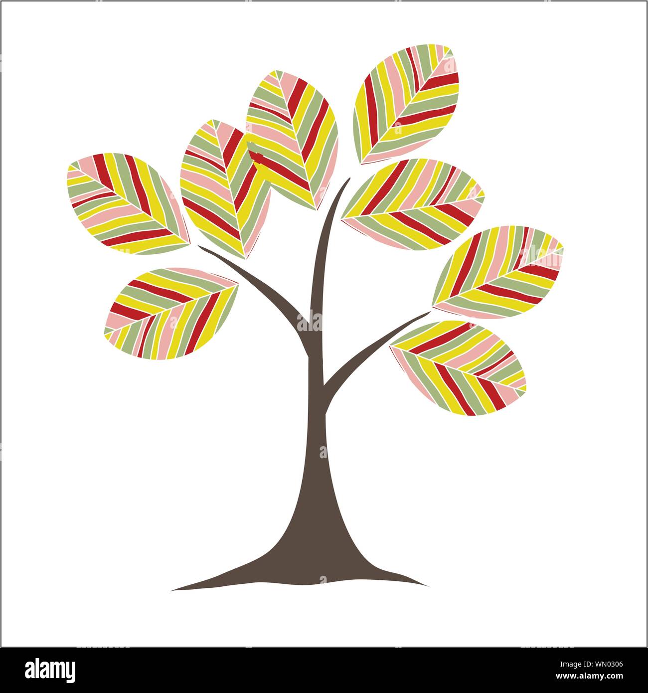 Retro-bunte Baum Stock Vektor