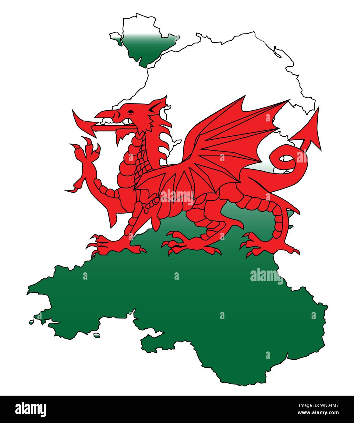Wales und der Drache Stock Vektor