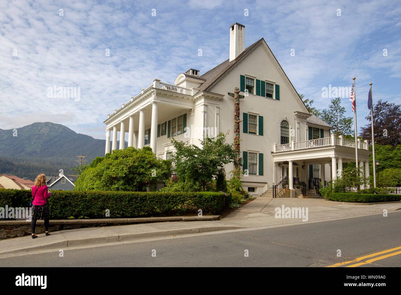 Der Alaska Governor's Mansion, bei 716 Calhoun Allee in Juneau, Alaska. Es wurde von James Knox Taylor entwickelt. Stockfoto