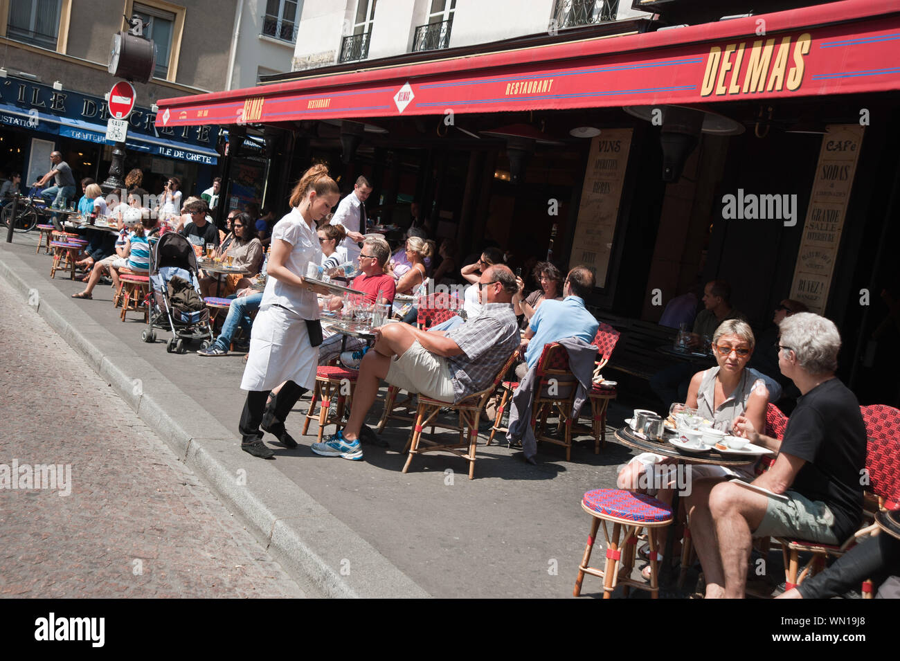 Paris, Place Contrescarpe Stockfoto