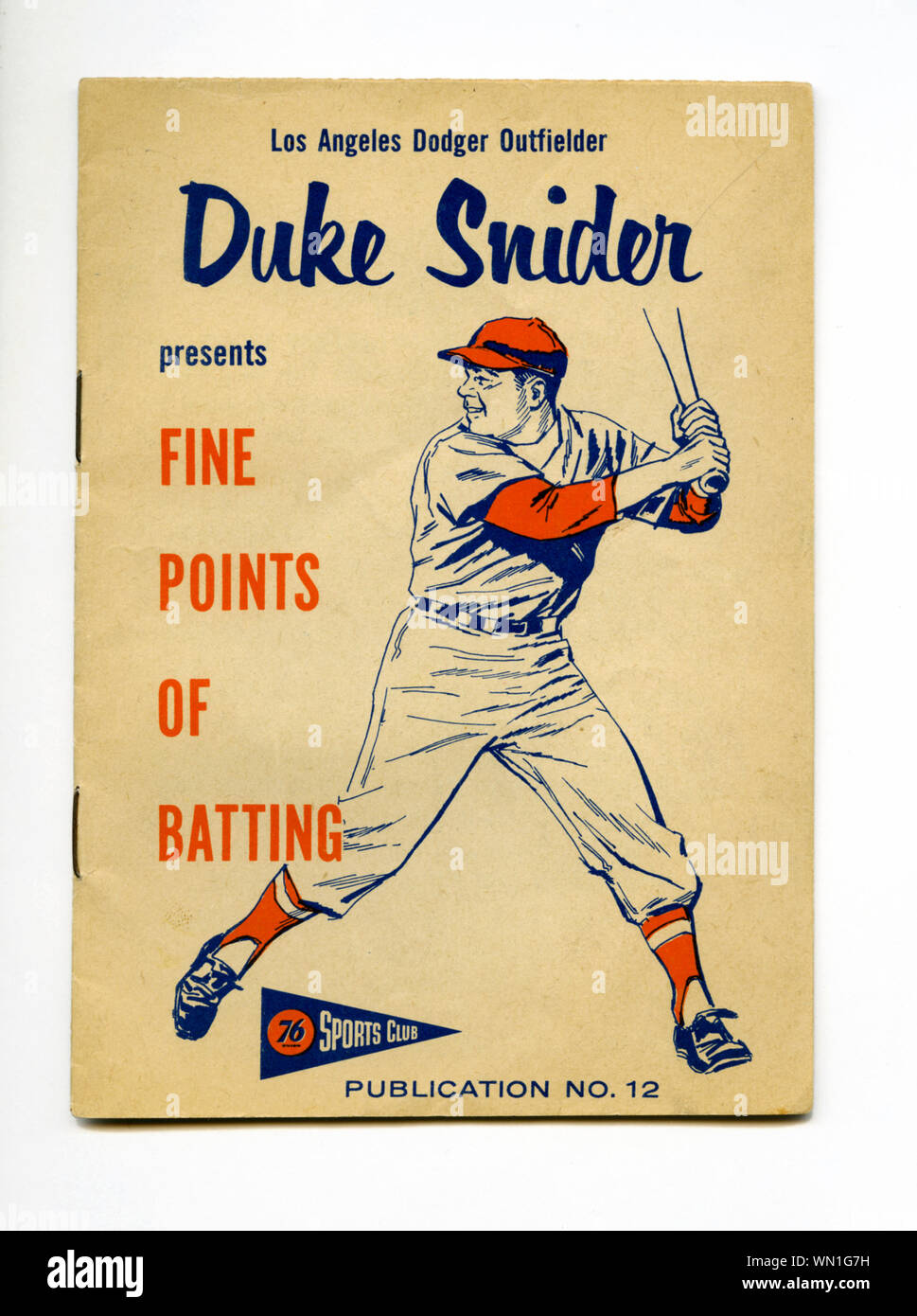 Vintage 1960s Era souvenir Booklet mit L.A. Dodger star Baseball player Herzog Snider Tipps zu schlagen, wurde an 76 Tankstellen. Stockfoto
