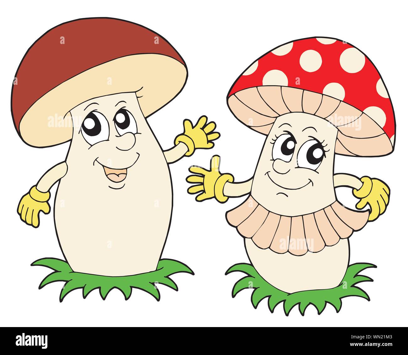 Pilz und fliegenpilz Vector Illustration Stock Vektor