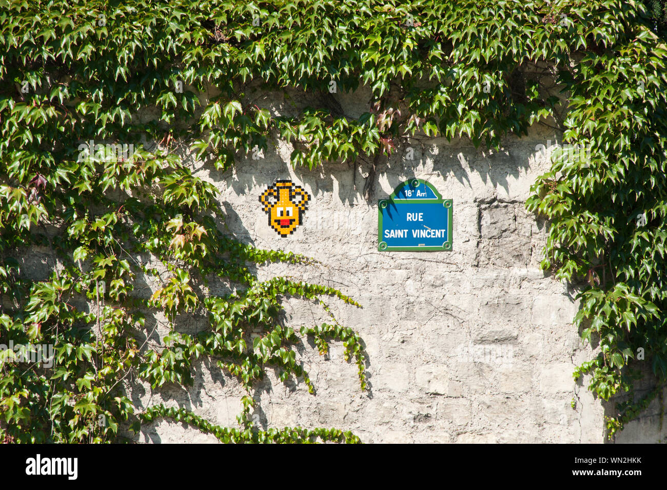 Paris, Montmartre, Street Art, Invader Stockfoto