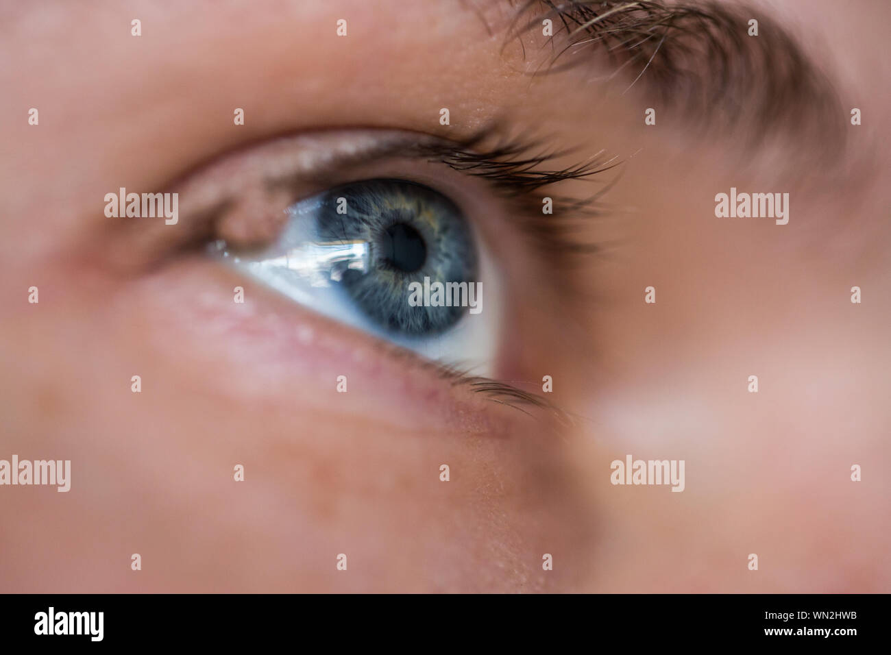 Auge mit Mole in Makro Bild. Stockfoto