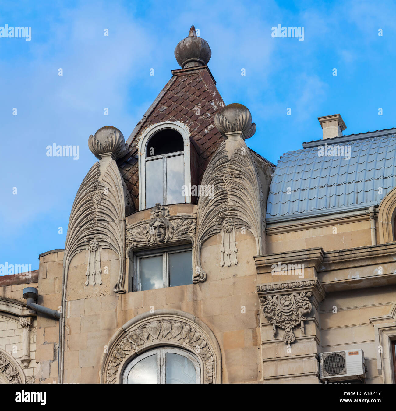 Jugendstil vintage Apartment Gebäude, Baku, Aserbaidschan Stockfoto