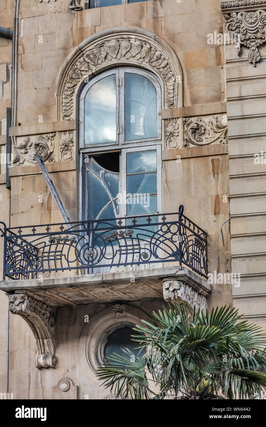 Jugendstil vintage Apartment Gebäude, Baku, Aserbaidschan Stockfoto