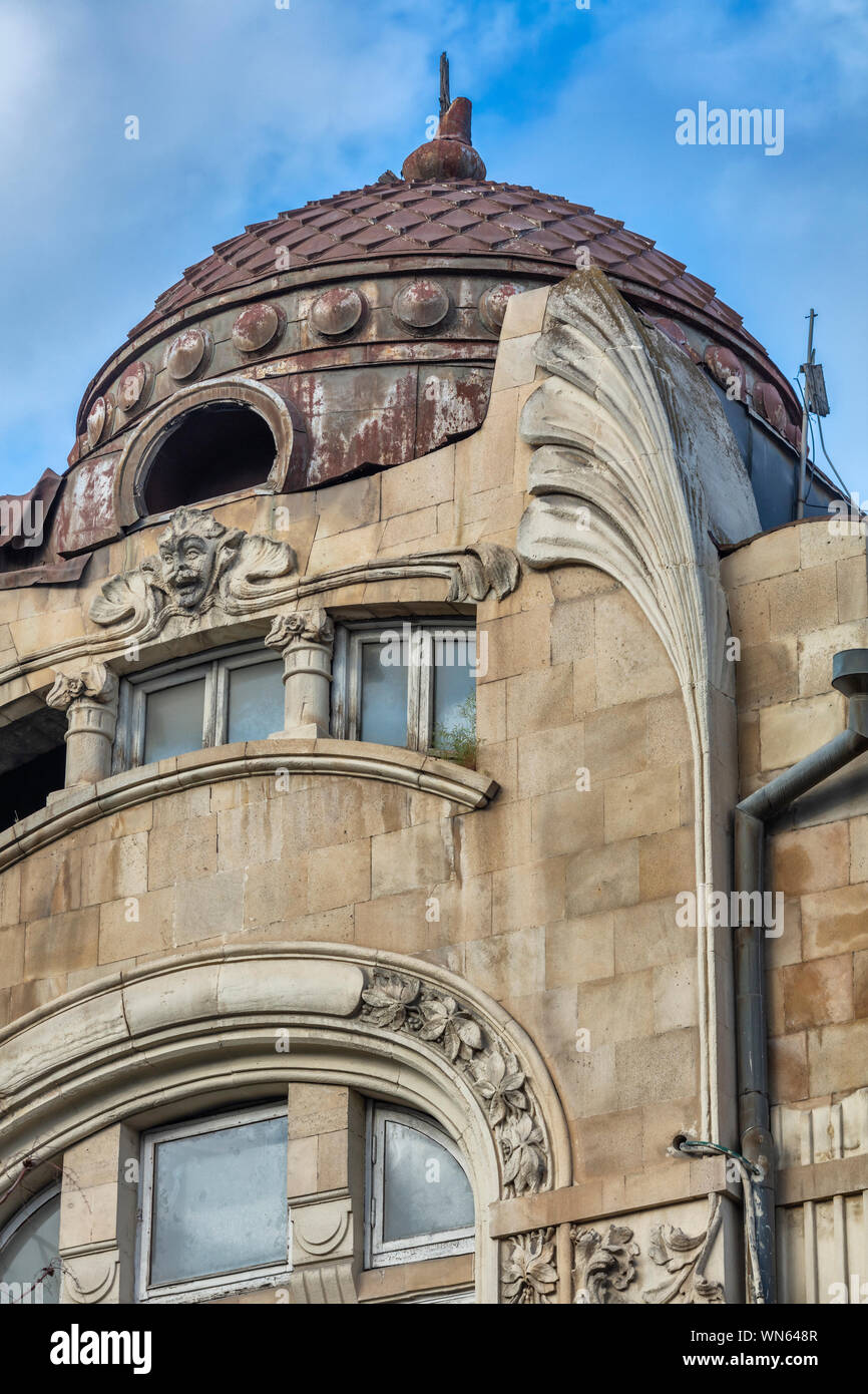 Jugendstil vintage Apartment Gebäude, Baku, Aserbaidschan Stockfoto