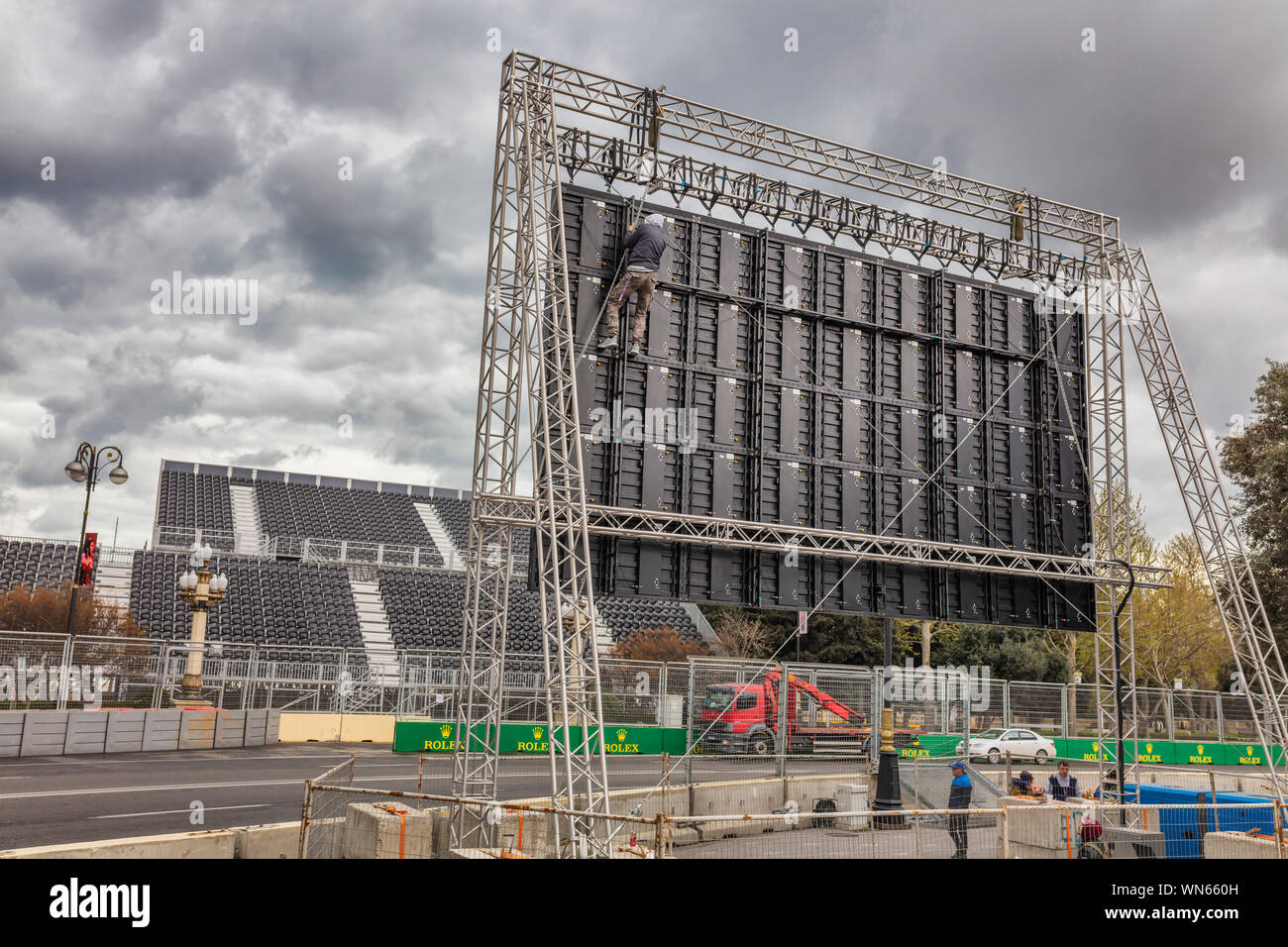 Stromkreis der Stadt Baku, 2019 Aserbaidschan Grand Prix, Formel 1 Grand Prix 2019 SOCAR Aserbaidschan, Baku, Aserbaidschan Stockfoto