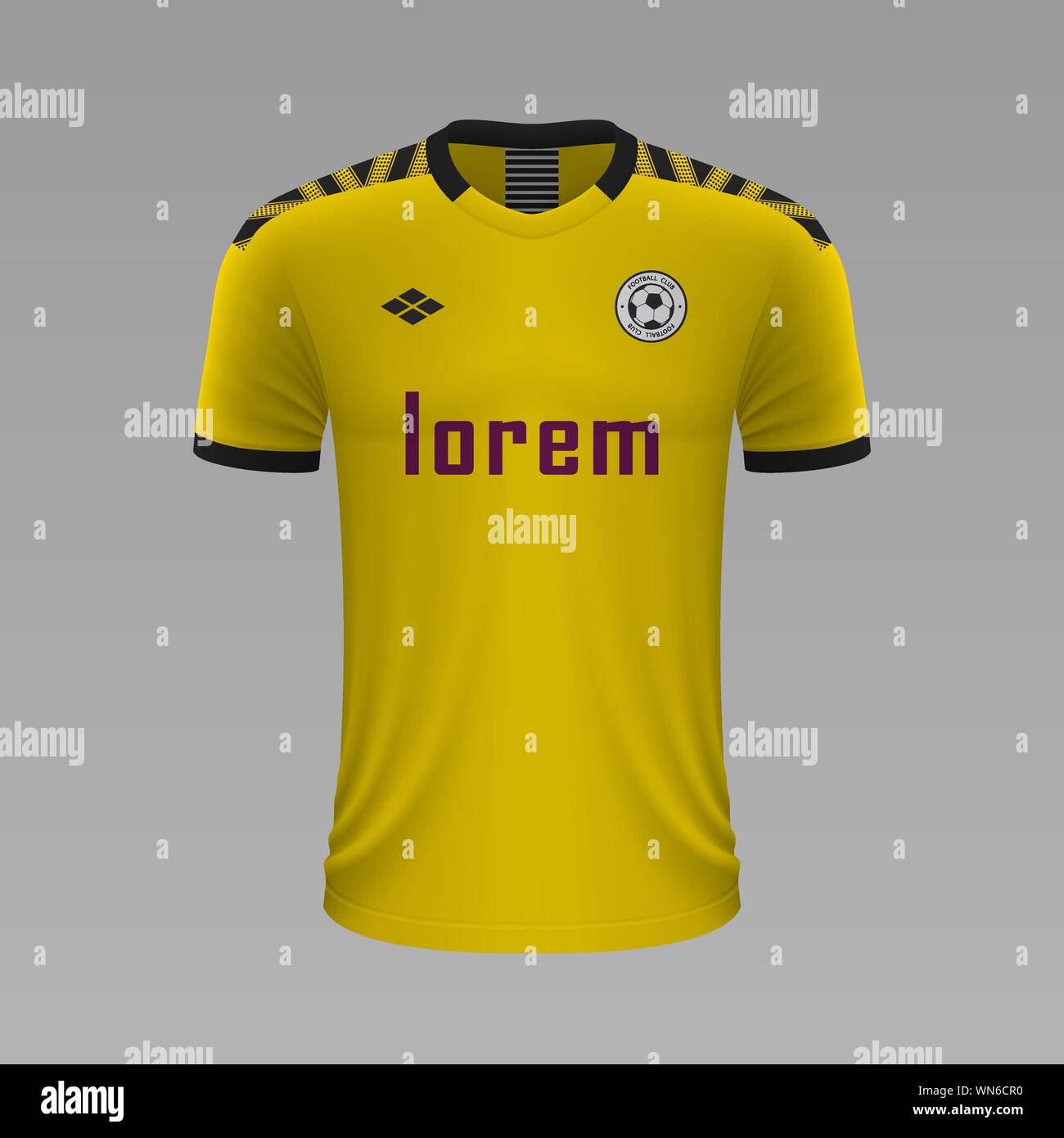 Realistische Fußball shirt Borussia Dortmund 2020, Jersey Vorlage für Fußball-Kit Stock Vektor