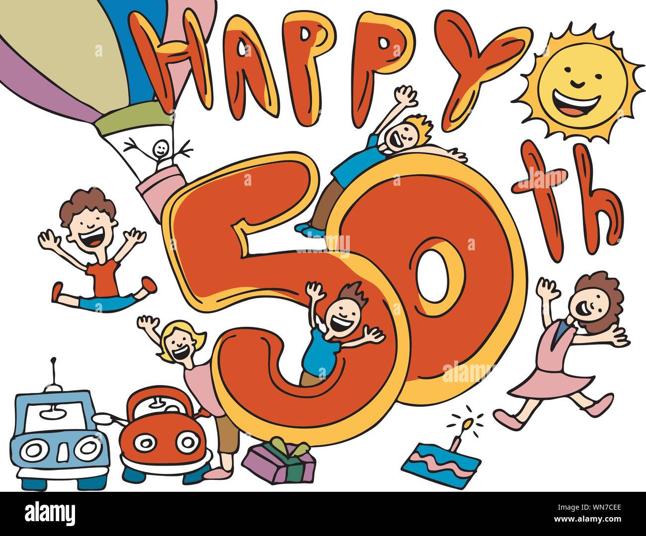 Alles Gute Zum Geburtstag 50 Stock Vektorgrafik Alamy