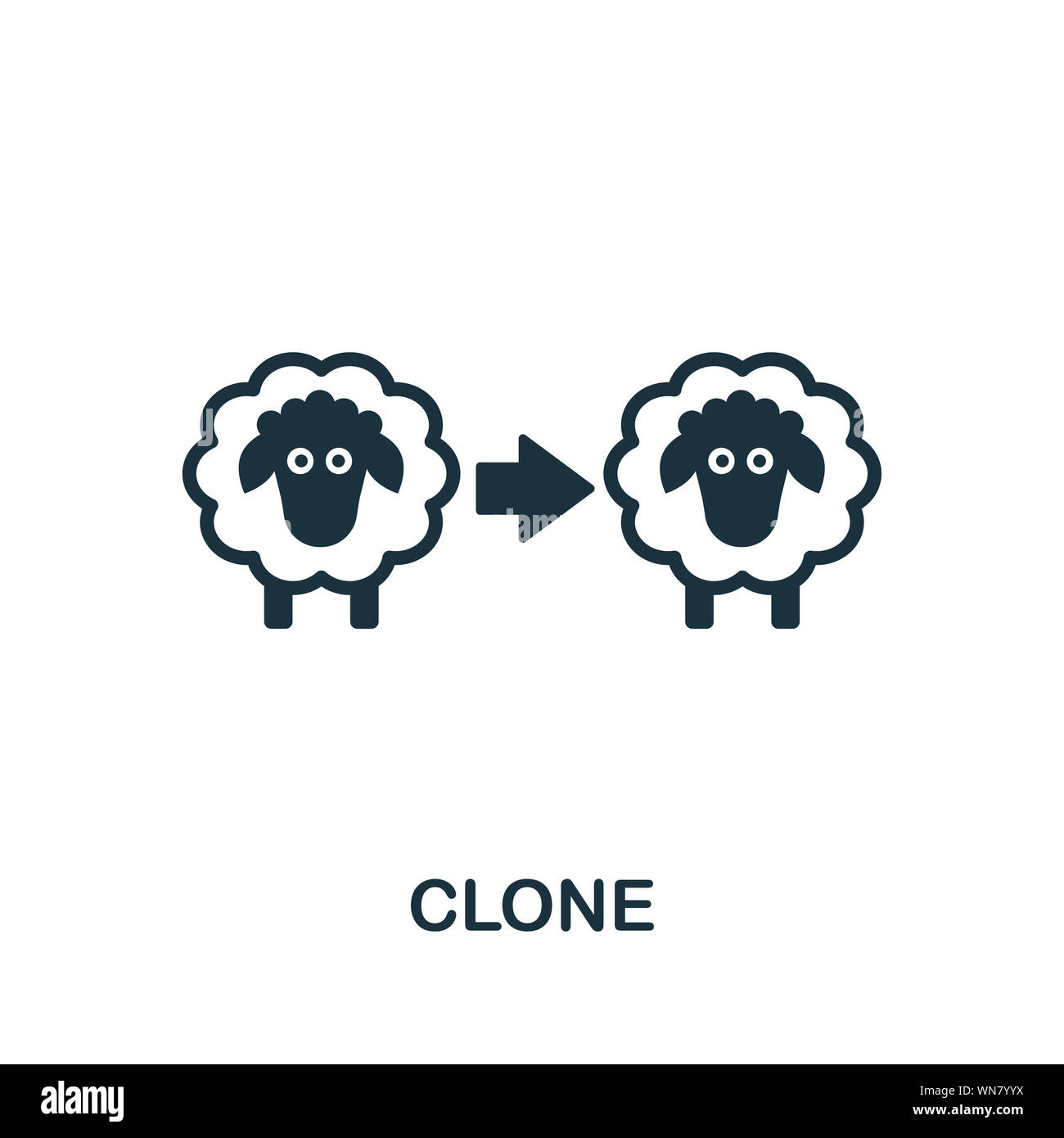Klon Symbol. Kreative Zeichen aus der Biotechnologie icons Collection. Gefüllte flache Klon Symbol für Computer und mobile Stockfoto