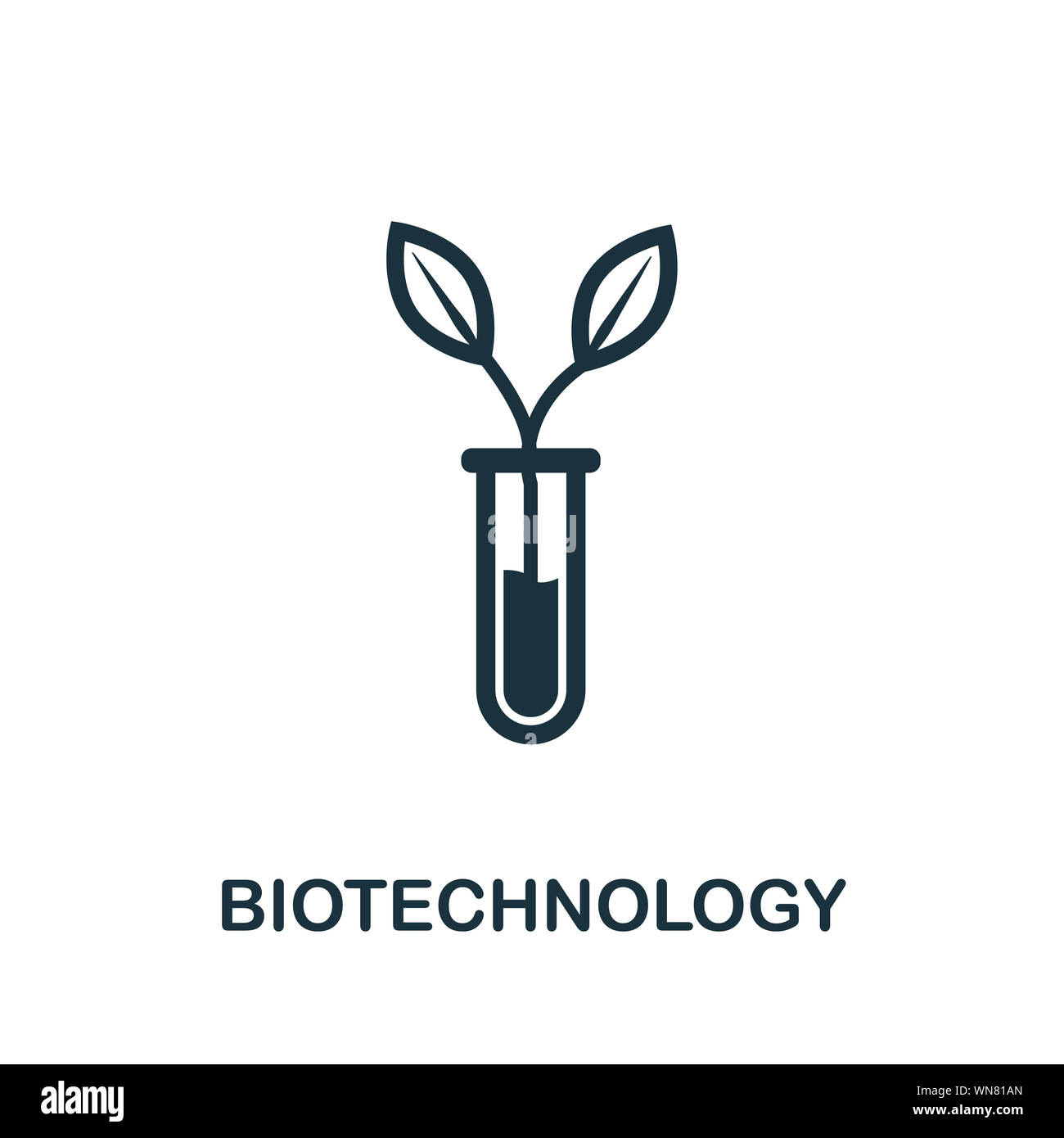 Biotechnologie Symbol. Kreative Zeichen aus Ikonen Sammlung. Gefüllte flache Biotechnologie Symbol für Computer und mobile Stockfoto