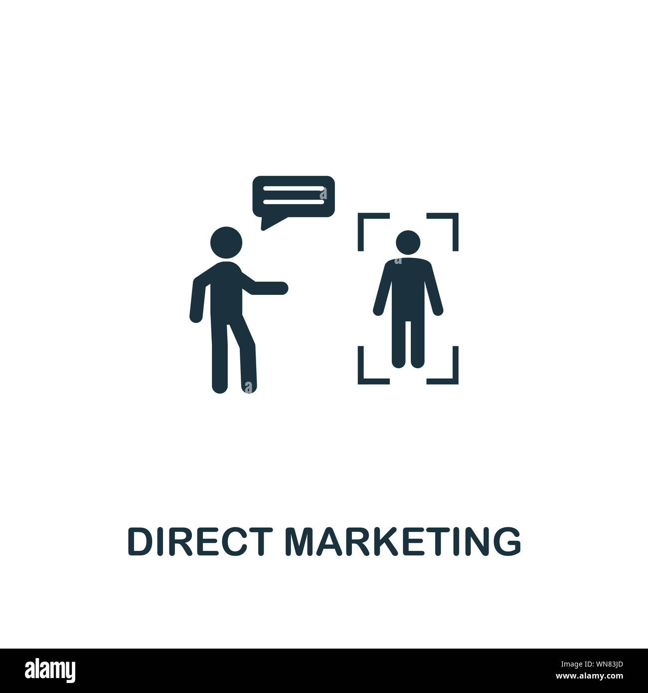 Direct Marketing Symbol. Kreative element Design vom Inhalt icons Collection. Pixel Perfect Direct Marketing Symbol für Web Design, Apps, Software Stockfoto