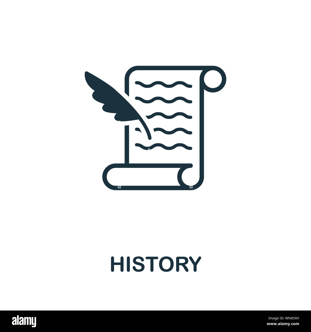 Geschichte Symbol. Kreative Zeichen von Bildung icons Collection