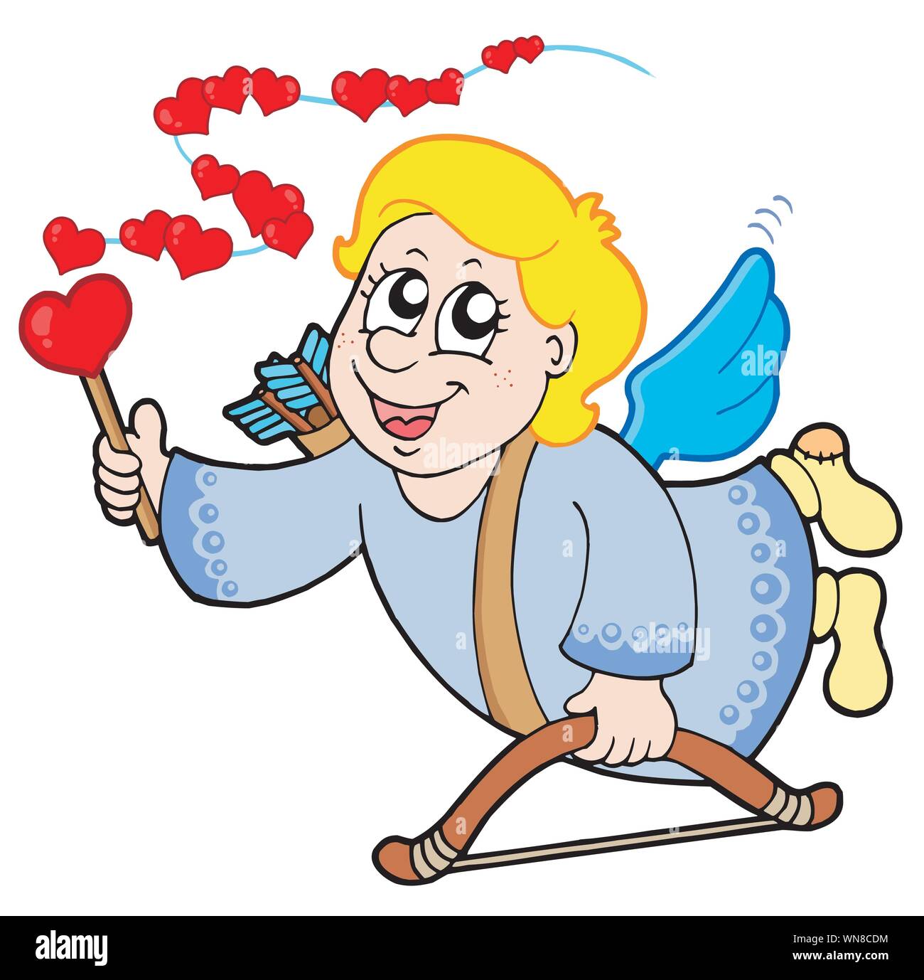 Flying Amor mit Zauberstab Stock Vektor