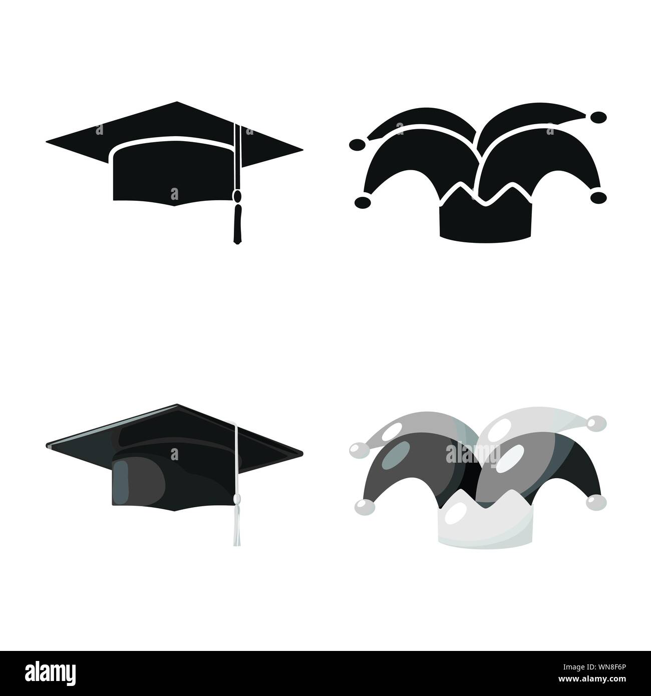 Vector Illustration von Kleidung und Cap Symbol. Kleidung und Baskenmütze vektor Symbol für das Lager. Stock Vektor