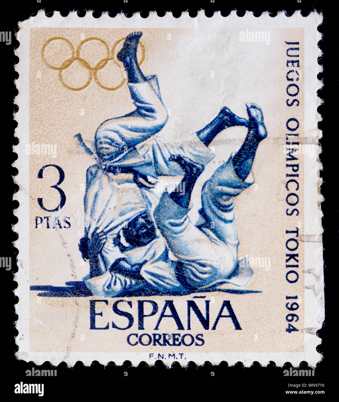 Spanien Briefmarke - Olympischen Spielen in Tokio Stockfoto