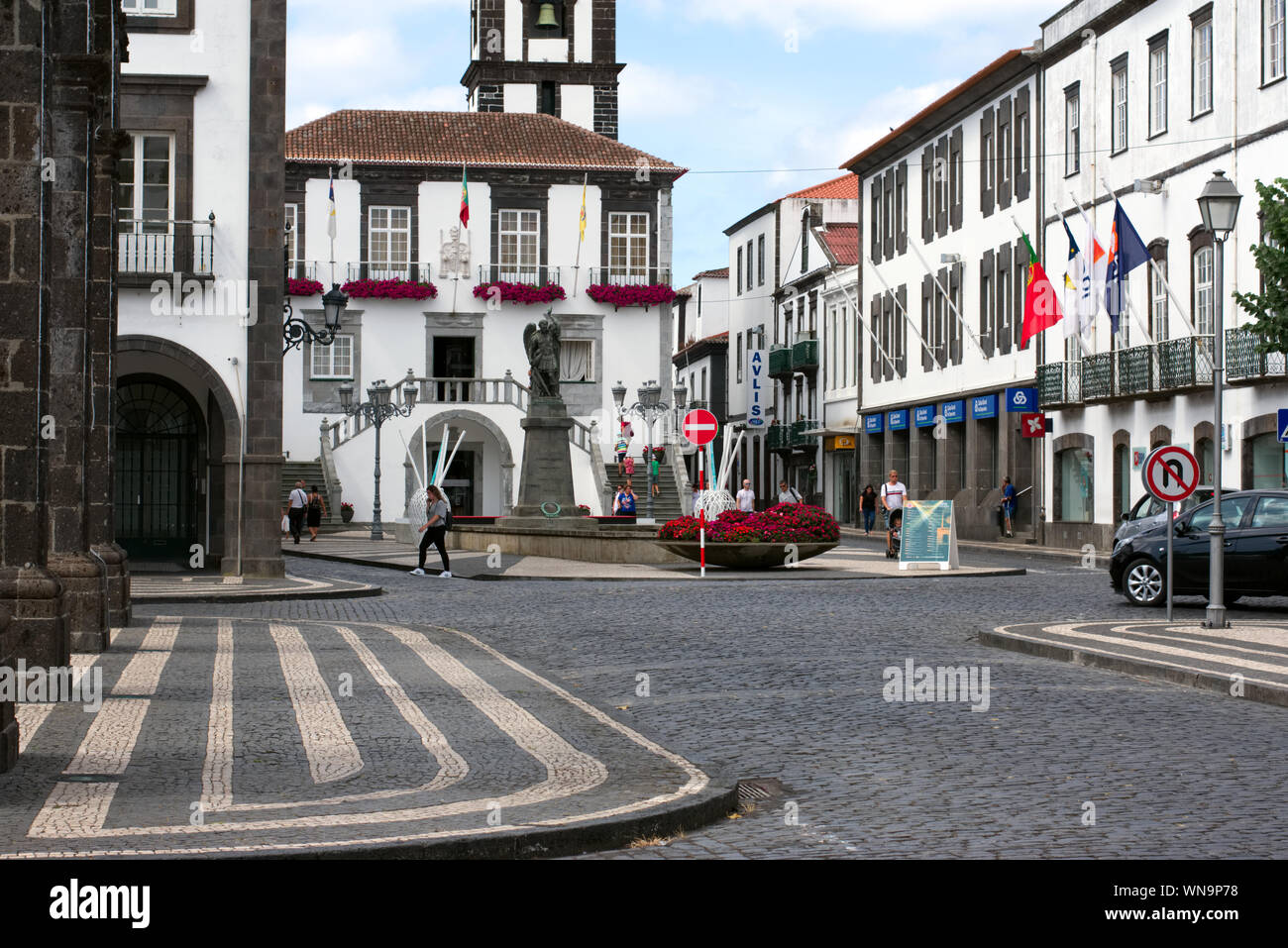 Arbeitstag der Strecke Ponta Delgada-São Miguel, Azoren Stockfoto