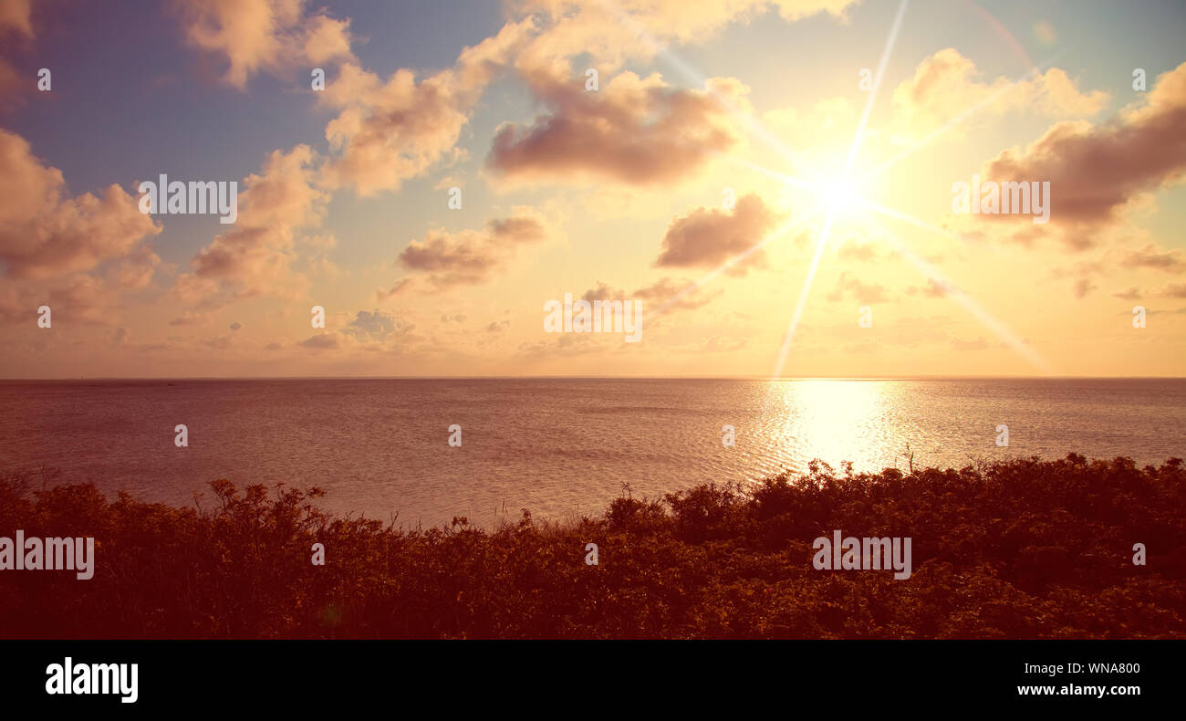 Schönen Sonnenaufgang über dem ringkobing Fjord, Dänemark Stockfoto