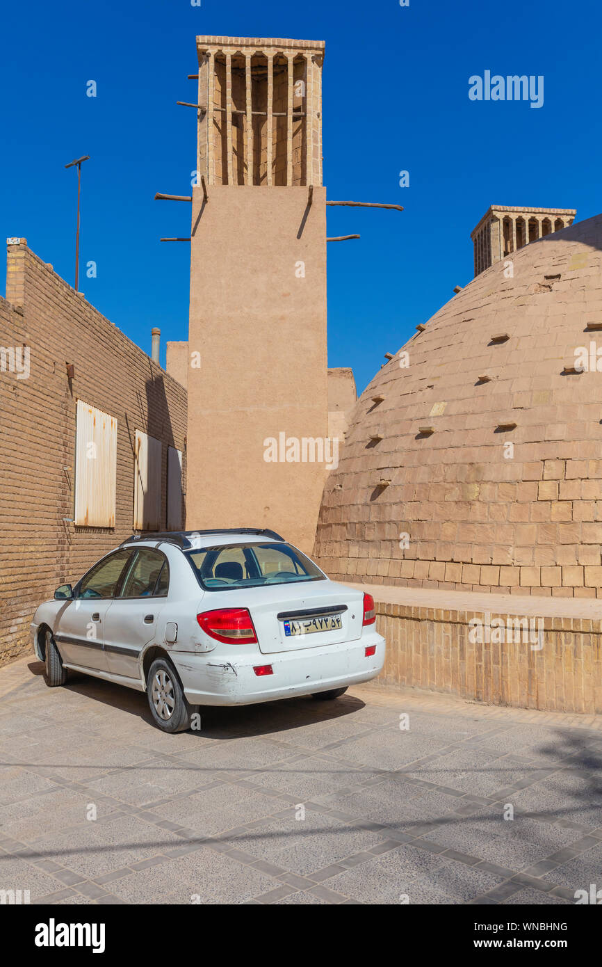 Windcatcher, windturm, badgir, ab Anbar, Wasserbehälter, Yazd, Provinz Yazd, Iran Stockfoto