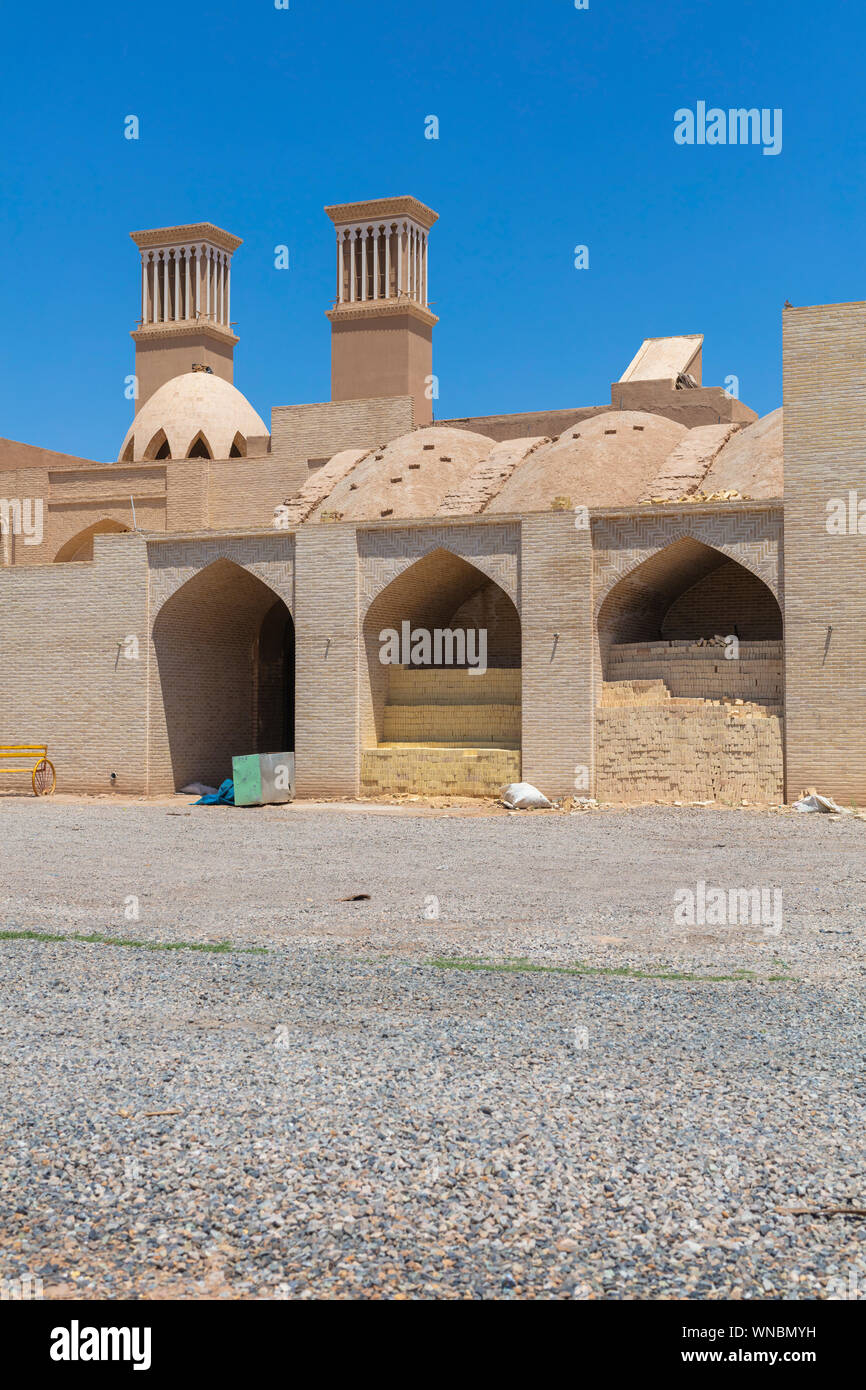 Bau eines Hauses mit Windtürme, Yazd, Provinz Yazd, Iran Stockfoto
