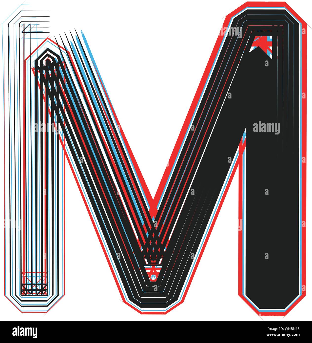 Font Illustration Buchstabe M Stock Vektor