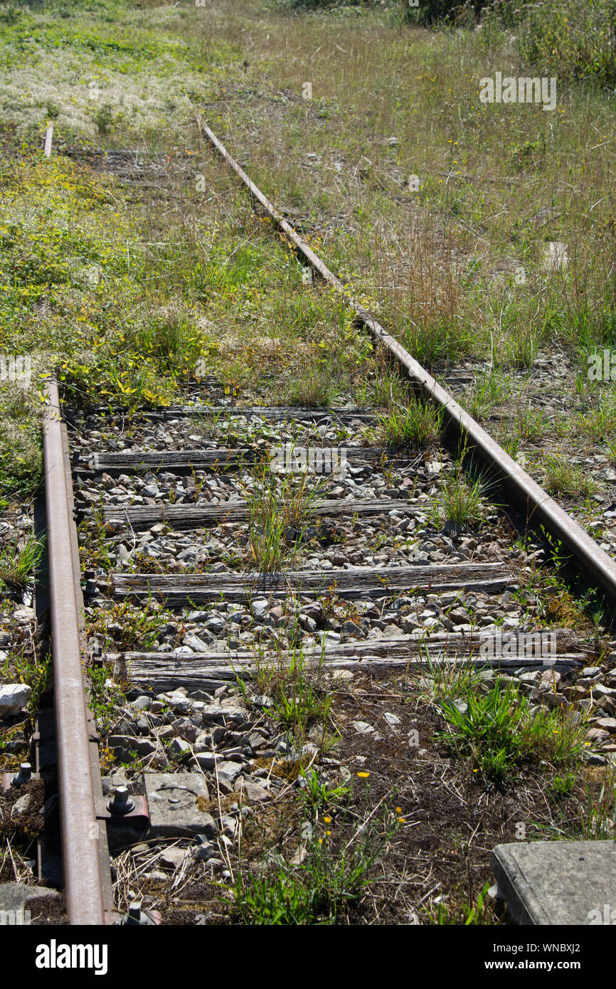 Stillgelegte Bahnstrecke. St Simeon, Frankreich. Stockfoto