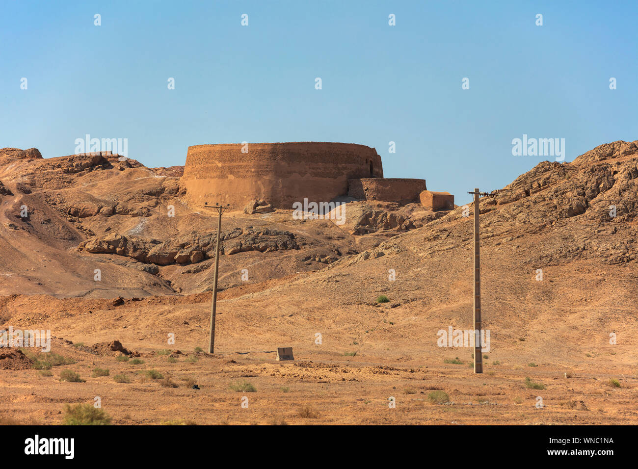 Turm des Schweigens, zoroastrischen Begräbnisstätte, Yazd, Provinz Yazd, Iran Stockfoto