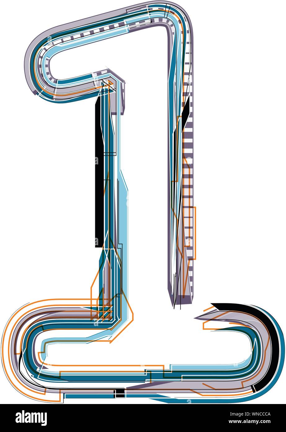 Schrift-Bild Nummer 1 Stock Vektor