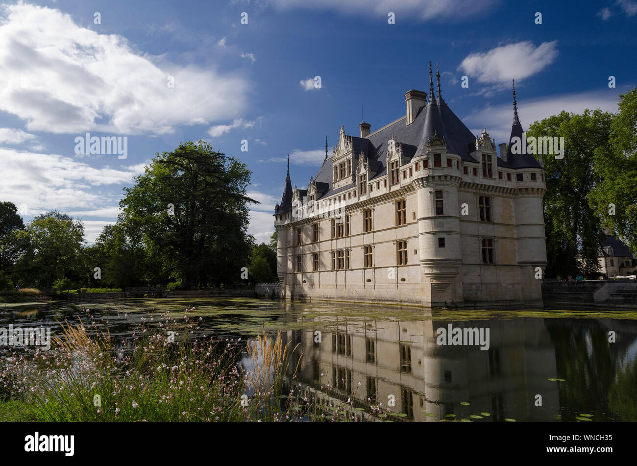 Chateau du Azay-le-Rideau Stockfoto