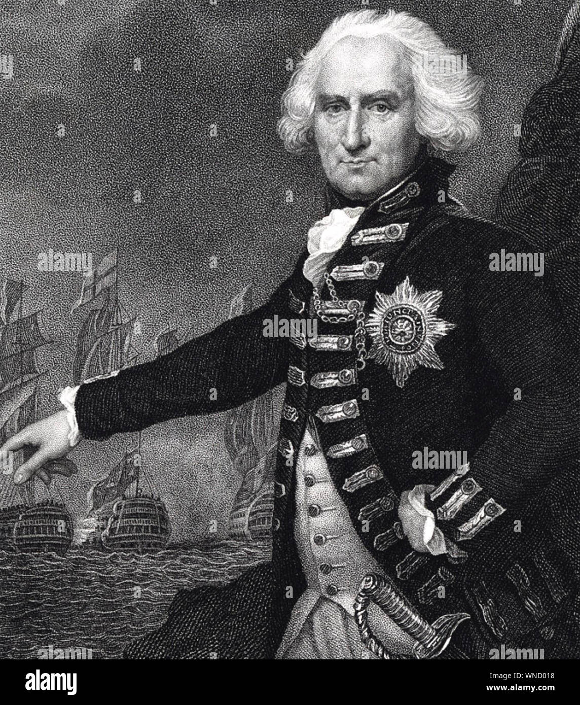 ALEXANDER HAUBE (1726-1814) Royal Navy Admiral Stockfoto