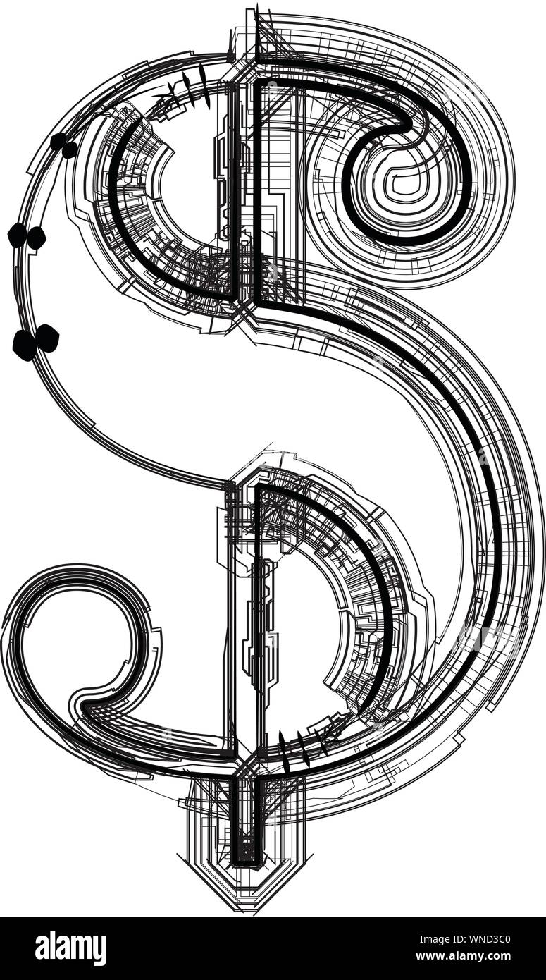technologische Schriftartsymbol Stock Vektor