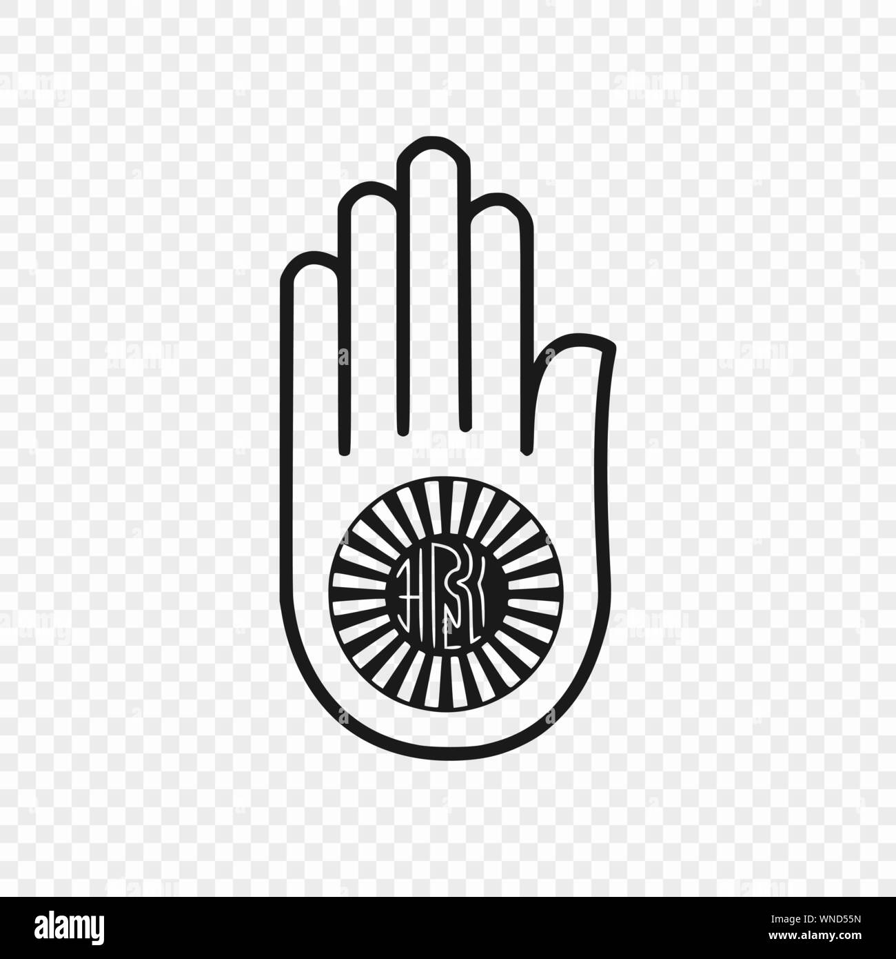 Symbol der Jainismus orJain Dharma. Vector Illustration Stock Vektor