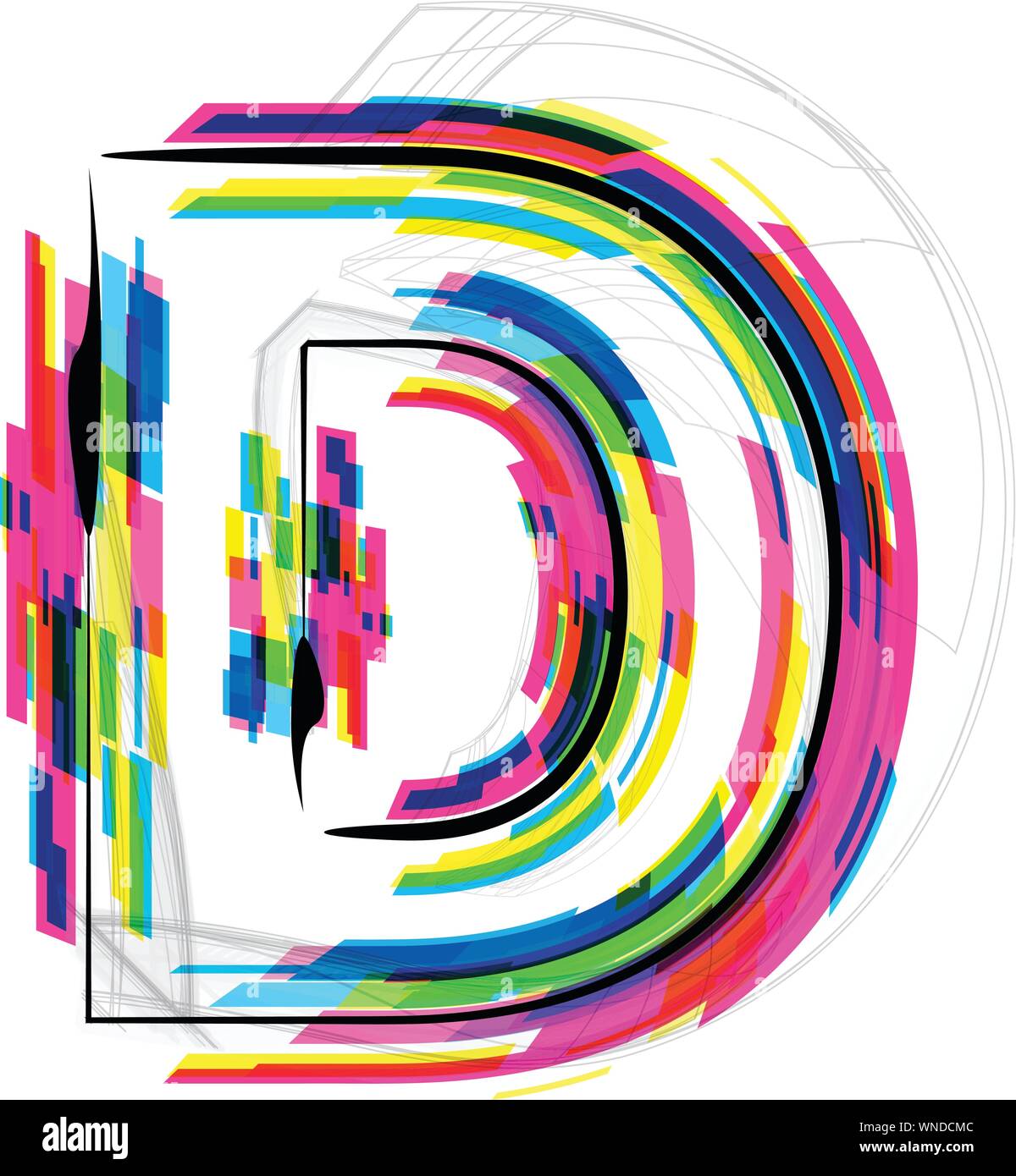 Font Illustration. Brief D. Vektor-illustration Stock Vektor