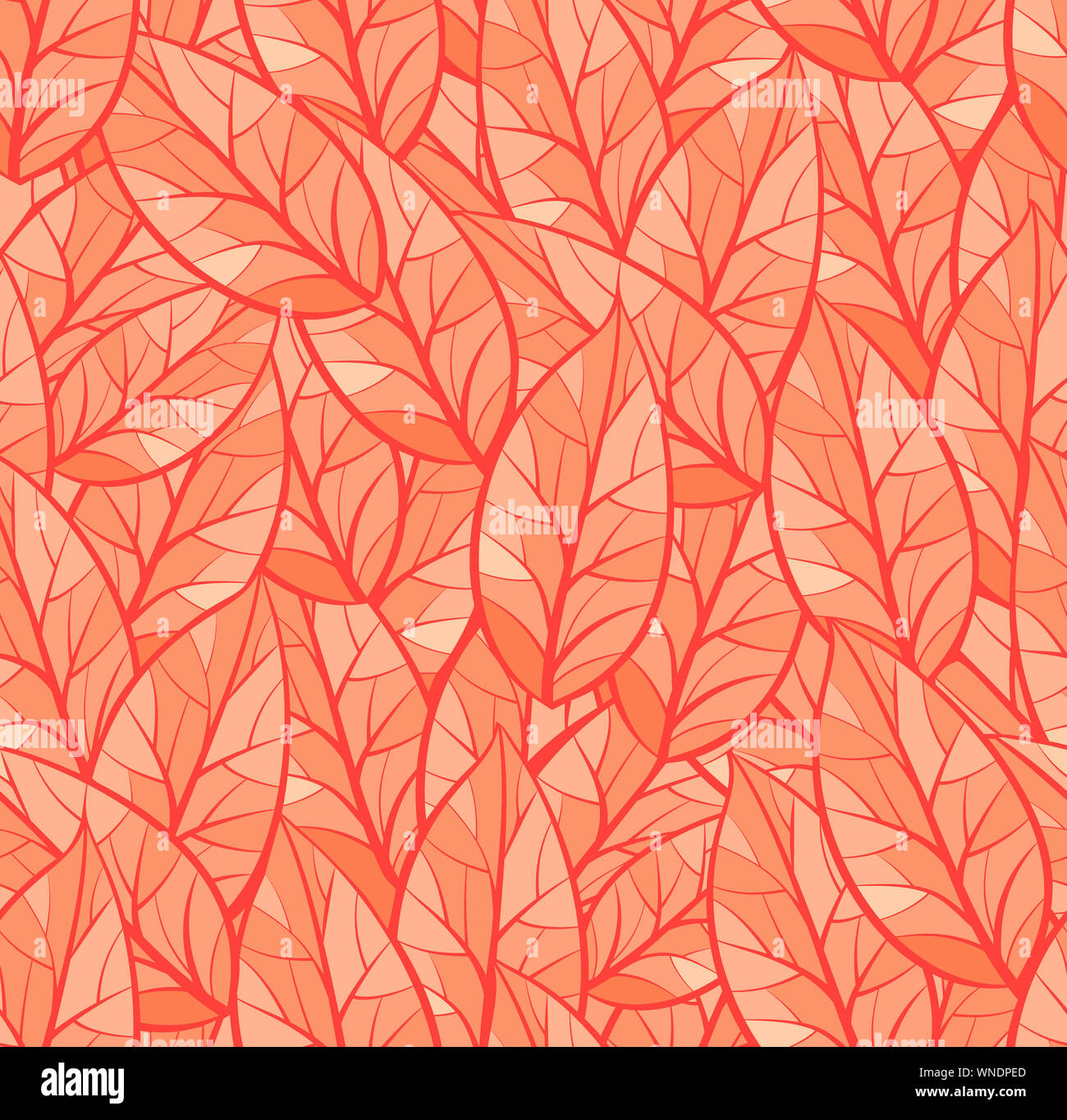 Zusammenfassung nahtlose Vektor Anordnung von Blättern. Hintergrund Textur. Orange collor für Paletten Stockfoto