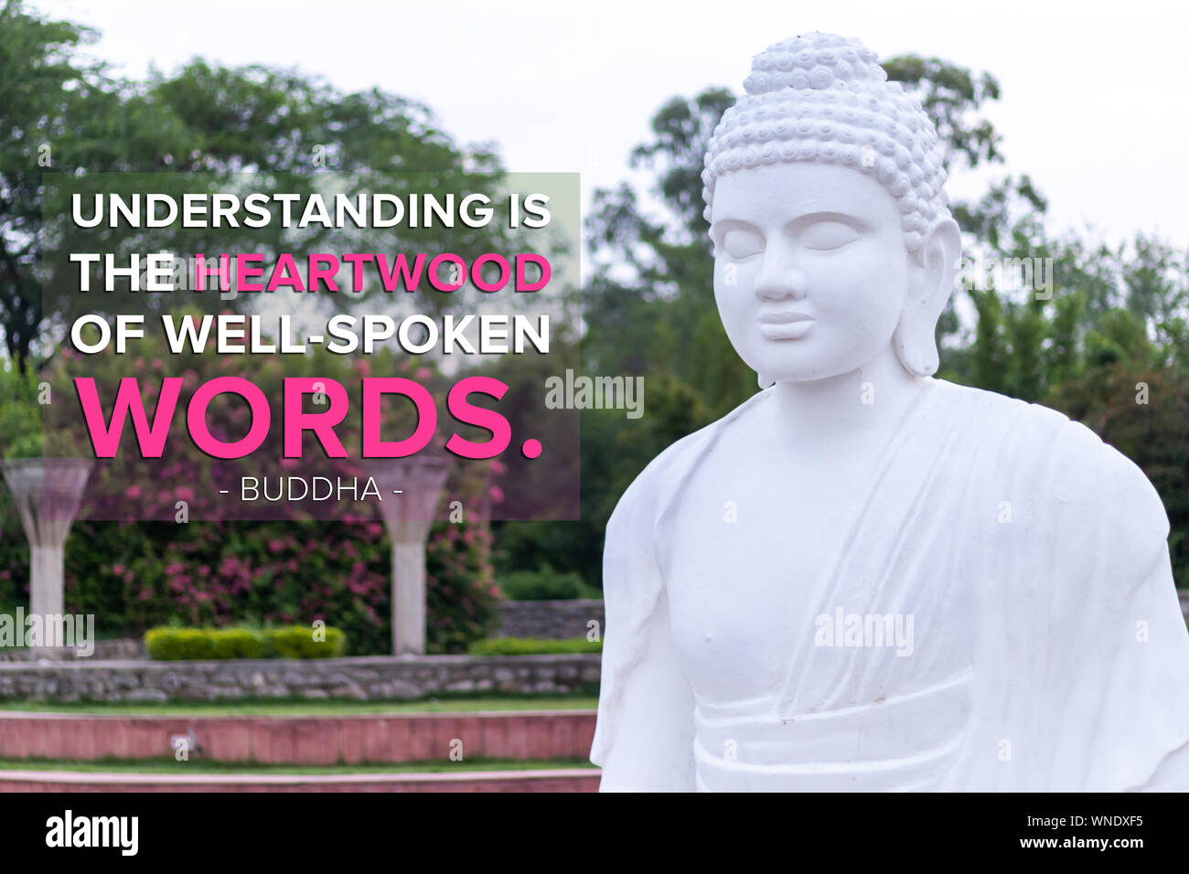 Verständnis ist der, kernholz von gut gesprochenen Worten - Buddha (1) Stockfoto