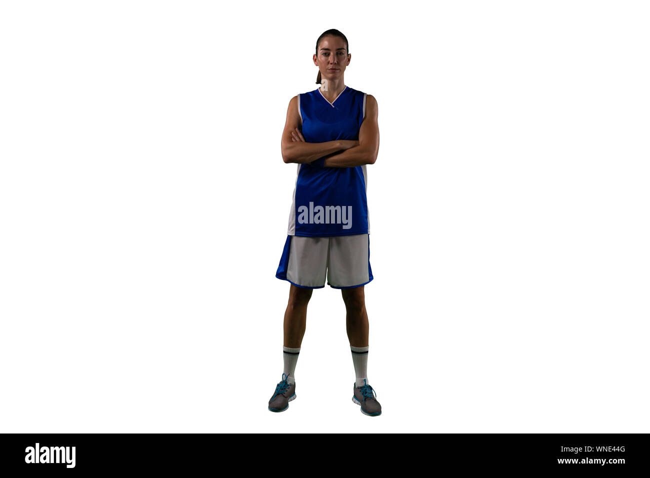 Haltbare weibliche Basketballspieler Stockfoto