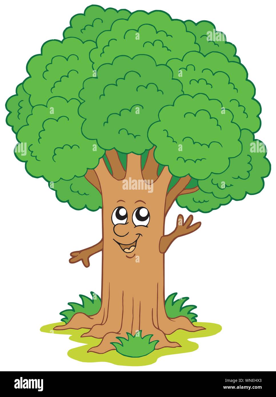 Cartoon baum Charakter Stock Vektor