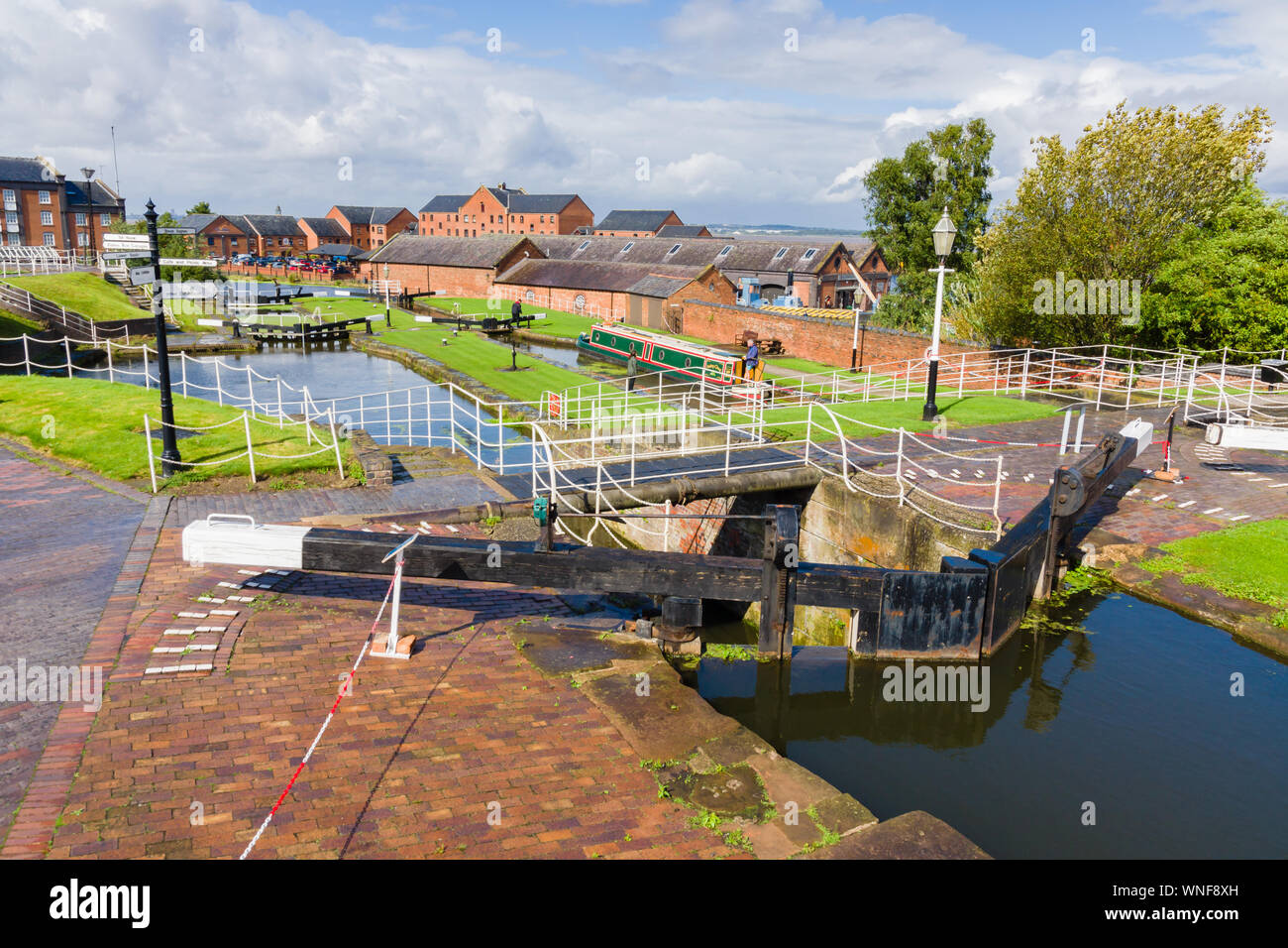 Schleusentore am National Waterways Museum auf dem Shropshire Union Canal in Ellesmere Port Stockfoto