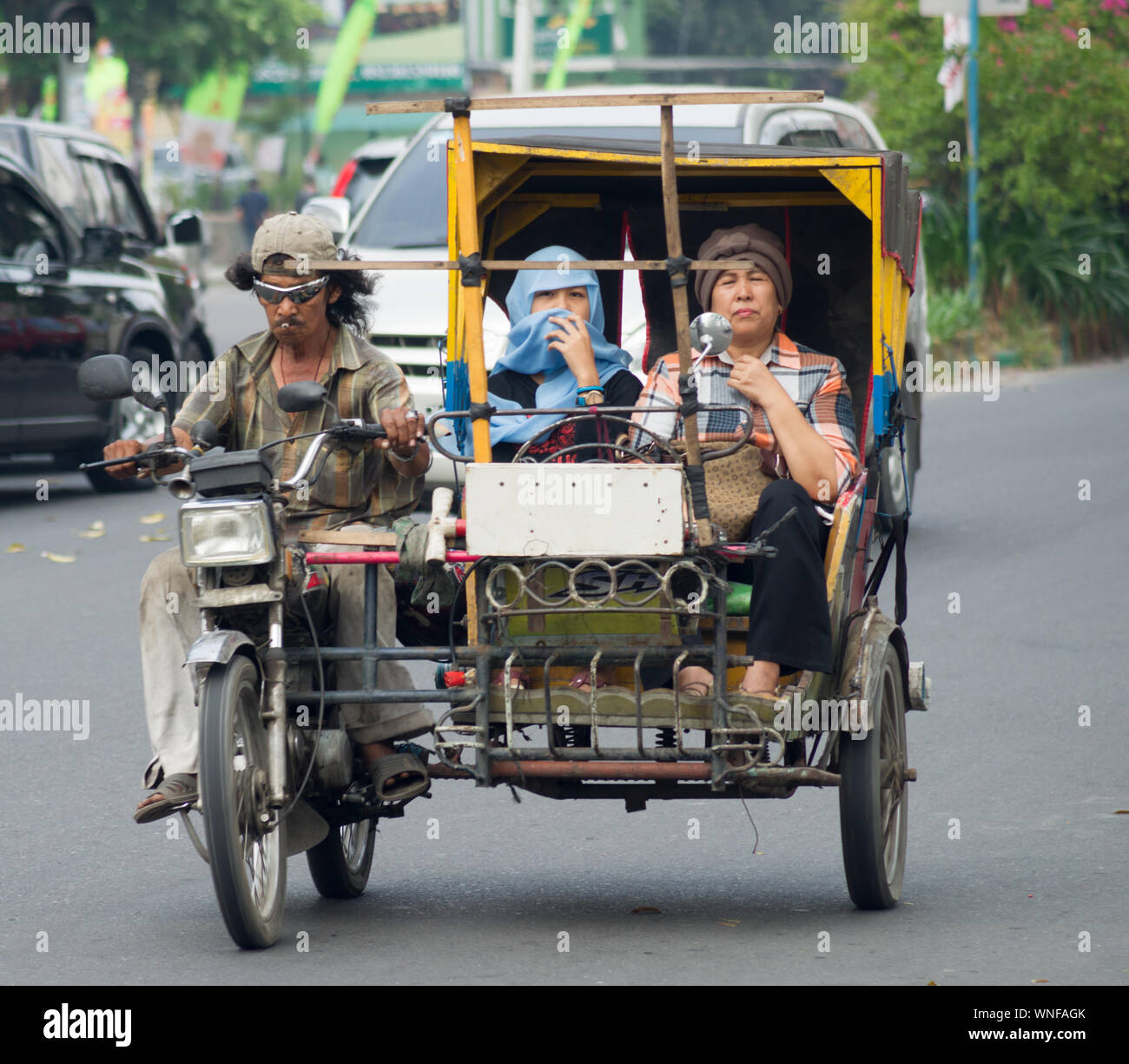 Becak Motor, Medan, Sumatra, Indonesien Stockfoto