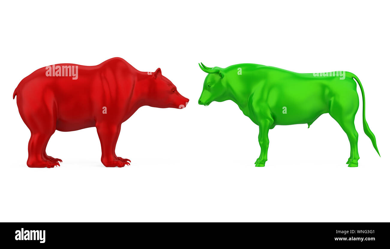 Bullish und Bearish Abbildung Stockfoto