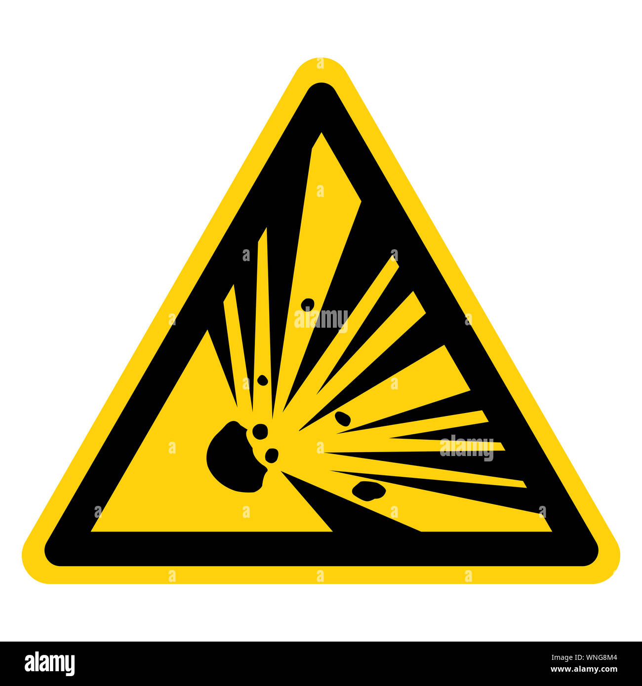 Vorsicht explosive Material Symbol, Vector Illustration, Isolieren Weiß auf Hintergrund Label. EPS 10. Stockfoto