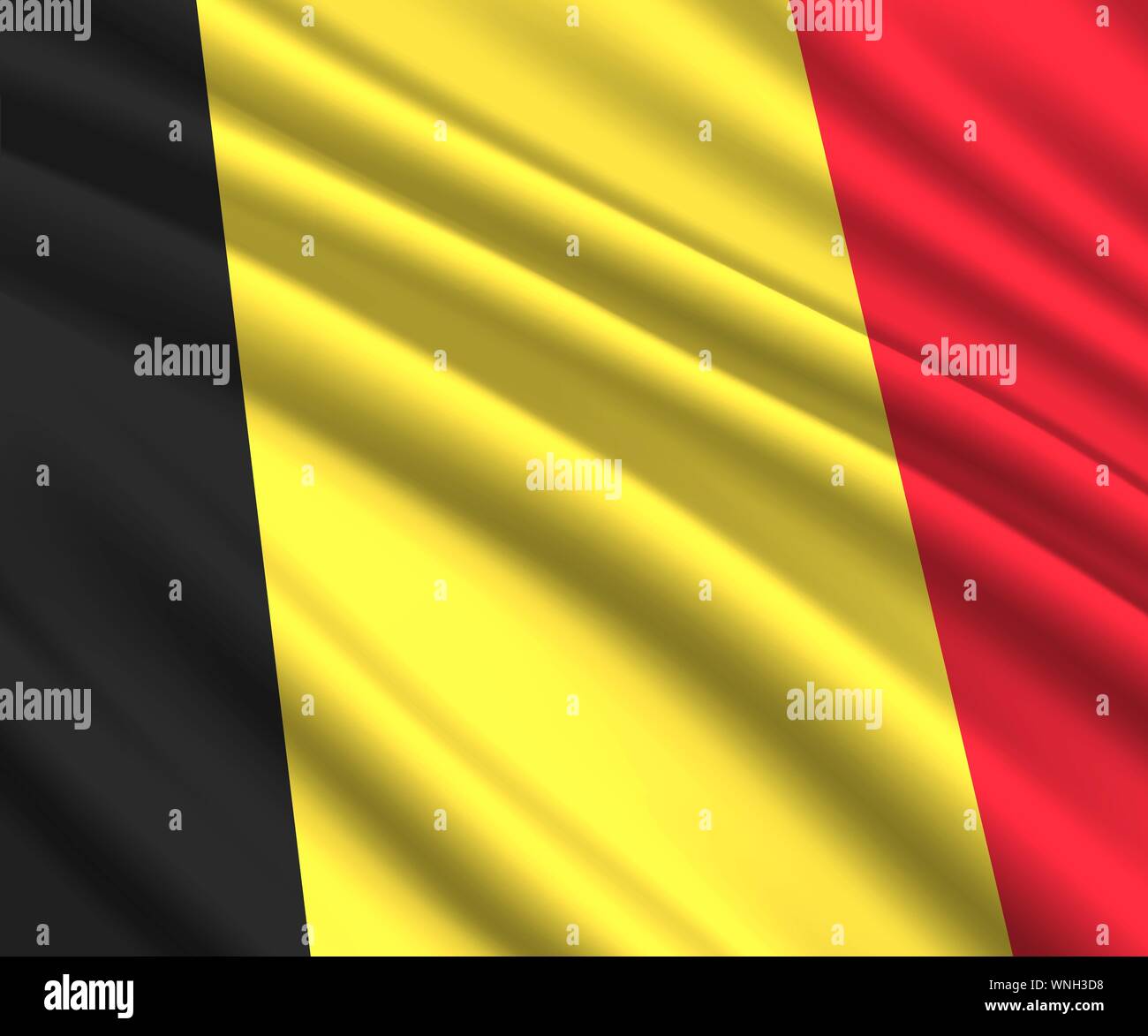 Hintergrund mit 3d wehende Flagge von Belgien Stock Vektor