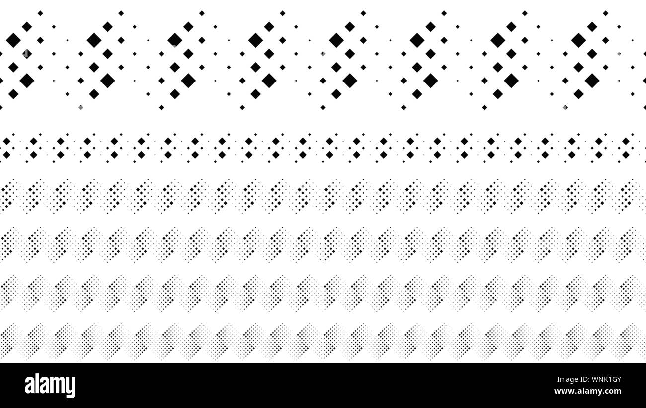 Quadratischen Muster Seite Trennlinie set - Schwarz und Weiß abstrakt vektor design elemente aus Quadraten Stock Vektor