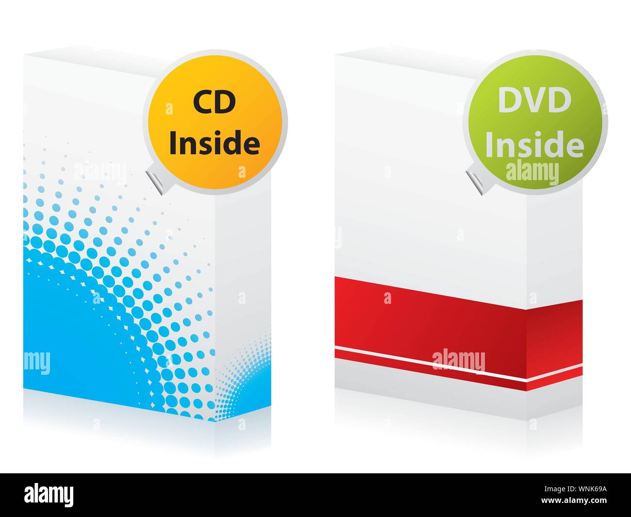 Cd- und DVD-Boxen Stock Vektor