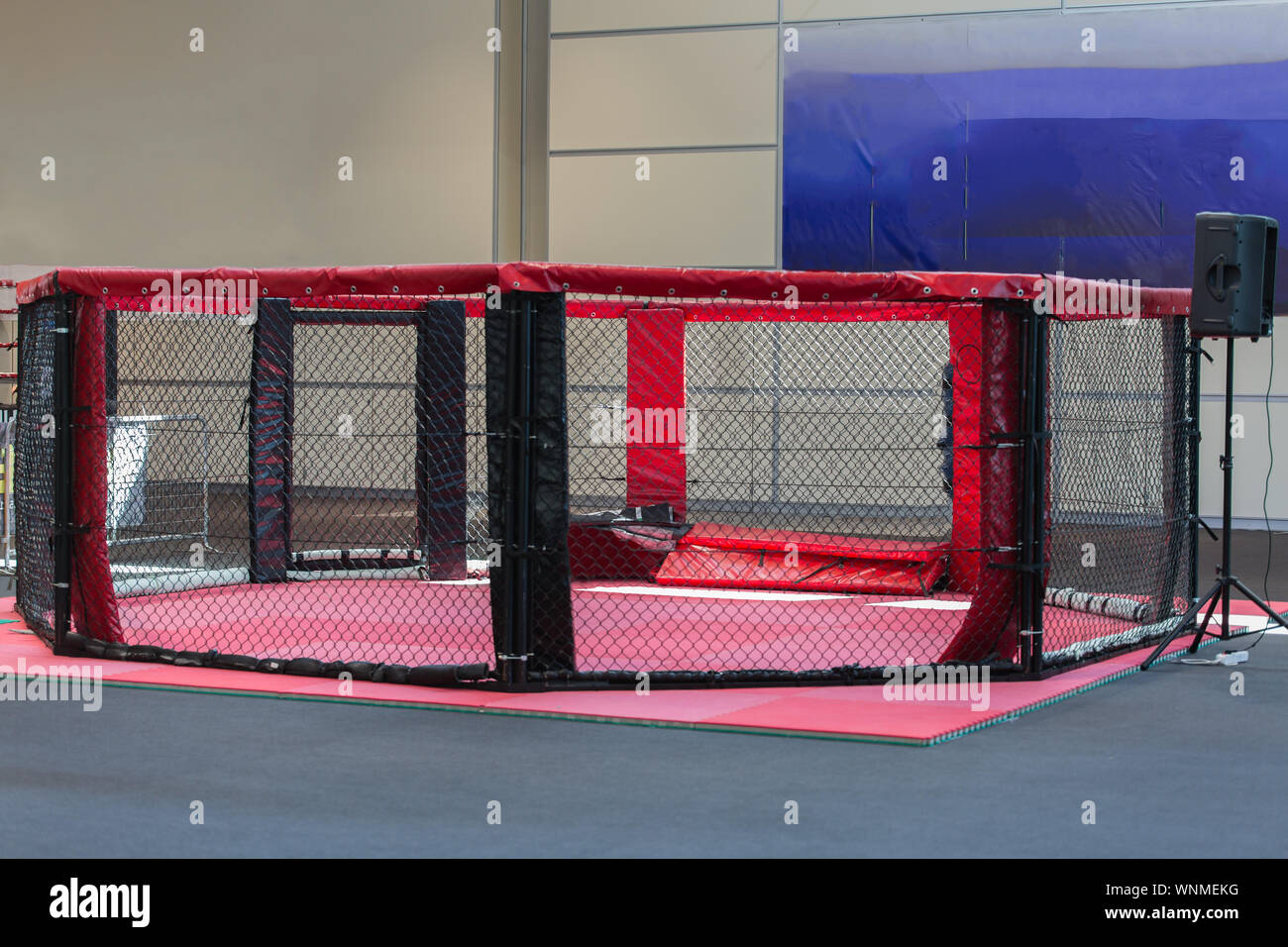 Leere Professionelle MMA Käfig für den Kampf gegen den Wettbewerb. Stockfoto